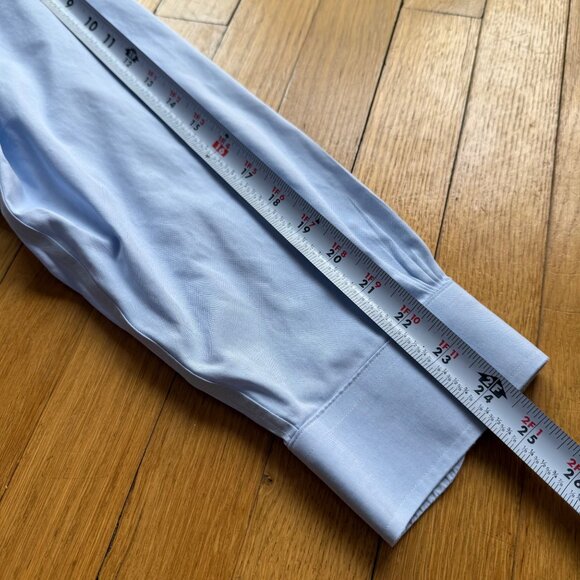 Brooks Brothers Size 17 1/2 - 35 Blue Slim Fit Non-Iron The Original Polo Shirt - Picture 9 of 16